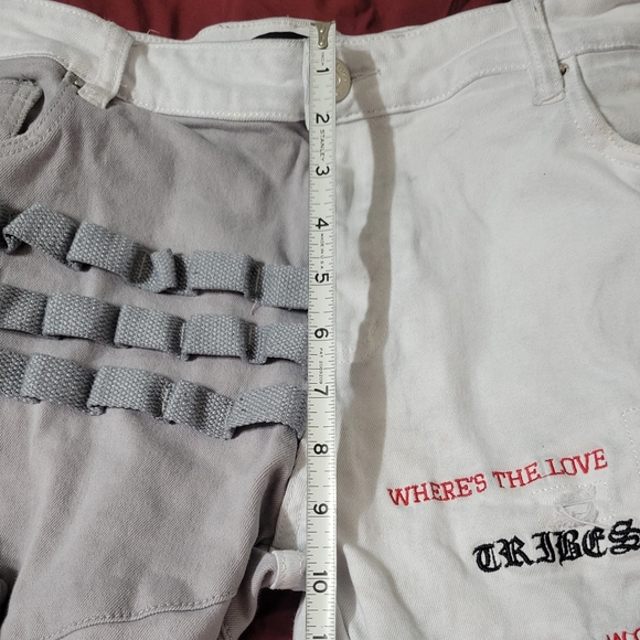 Embellish Jeans Mens 36x29 Olvidar Cargo Denim Pants Slim Distressed Skater Goth - Picture 9 of 11